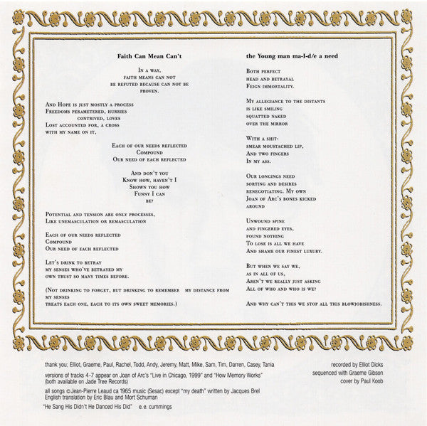 Tim Kinsellas* : "He Sang His Didn't He Danced His Did" (CD, EP)