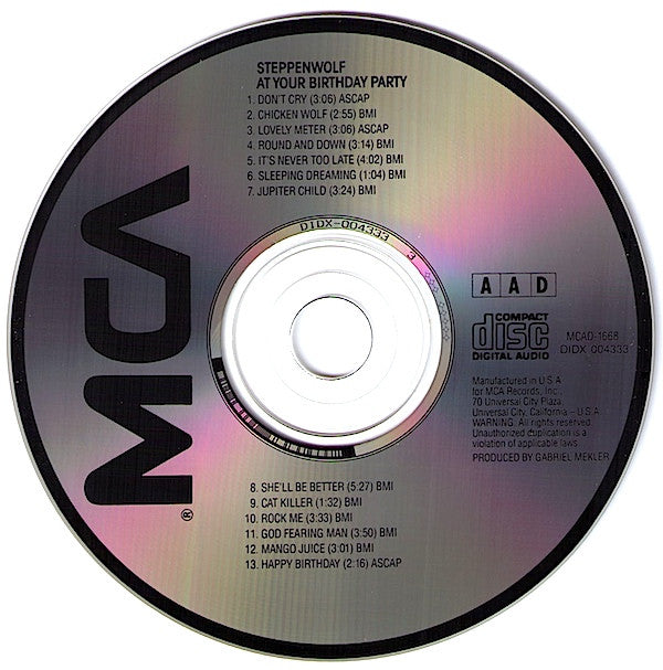 Steppenwolf : At Your Birthday Party (CD, Album, RE, DAD)
