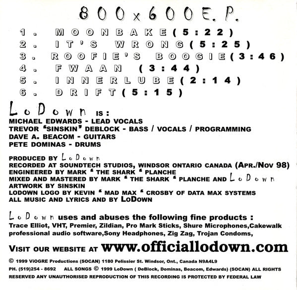 Lodown (3) : 800 X 600 E.P. (CD, EP)