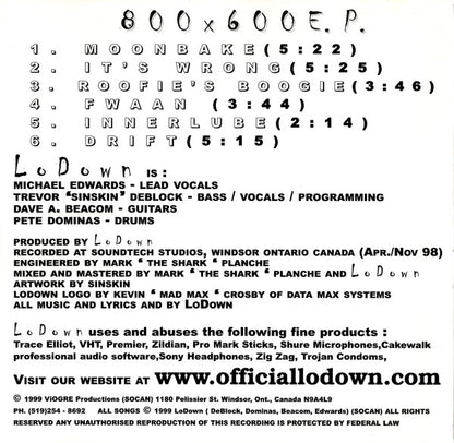 Lodown (3) : 800 X 600 E.P. (CD, EP)