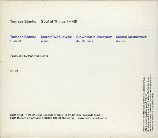 Tomasz Stanko Quartet* : Soul Of Things (CD, Album)