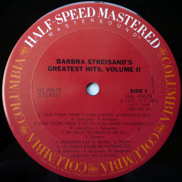 Barbra Streisand : Barbra Streisand's Greatest Hits, Volume II (LP, Comp, RE, RM, Ter)