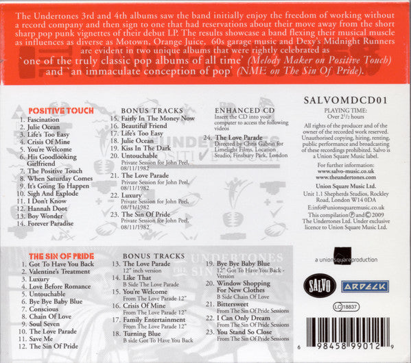 The Undertones : Positive Touch / The Sin Of Pride (2xCD, Comp, Enh, RM)