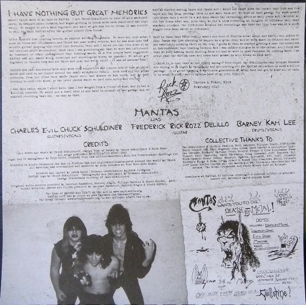 Mantas (3) : Death By Metal (LP, Comp, RE, Whi)