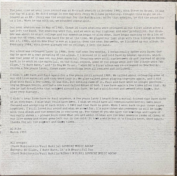 Reagan Youth : The Poss Tapes 1981 - 1984 (LP, Ltd, Blu)