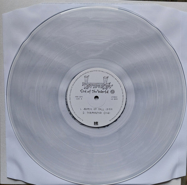 Tormentor (8) : End Of The World (12", MiniAlbum, Ltd, RE, RP, Cle)