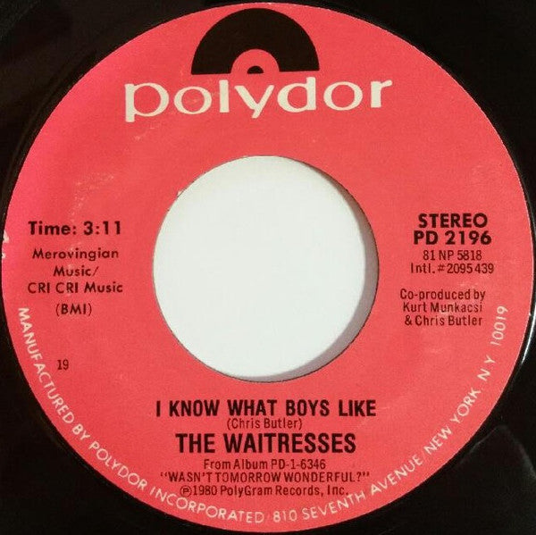 The Waitresses : I Know What Boys Like (7", Single, Styrene, 19 )