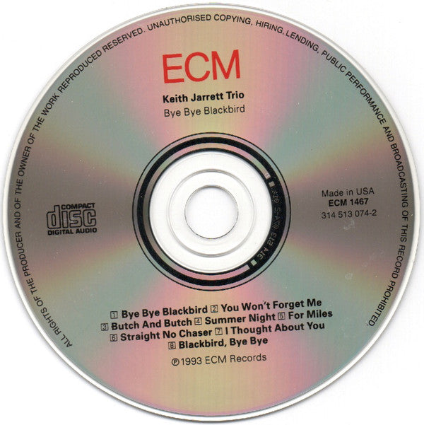 Keith Jarrett Trio : Bye Bye Blackbird (CD, Album)