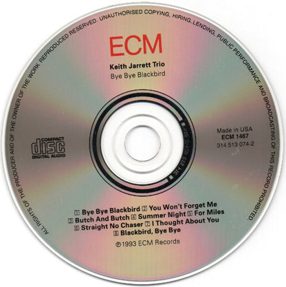 Keith Jarrett Trio : Bye Bye Blackbird (CD, Album)