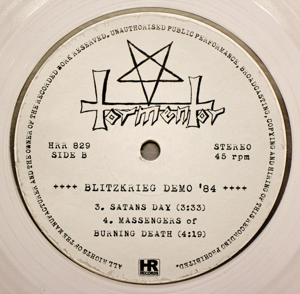 Tormentor (8) : Blitzkrieg Demo '84 (12", Ltd, RE, RP, Cle)