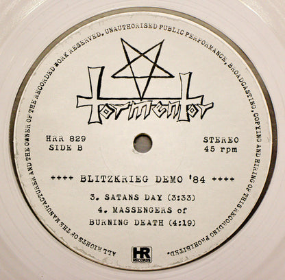 Tormentor (8) : Blitzkrieg Demo '84 (12", Ltd, RE, RP, Cle)