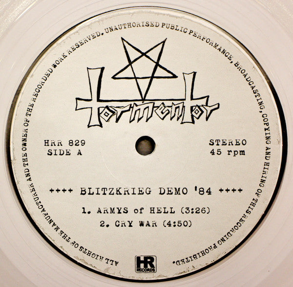 Tormentor (8) : Blitzkrieg Demo '84 (12", Ltd, RE, RP, Cle)