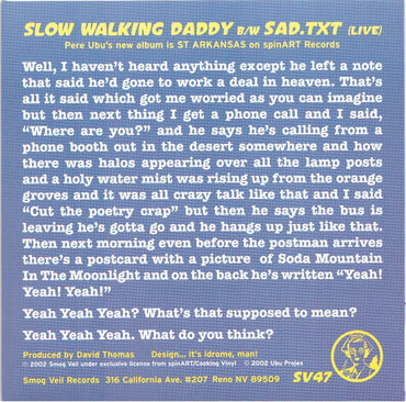 Pere Ubu : Slow Walking Daddy (7", Single)