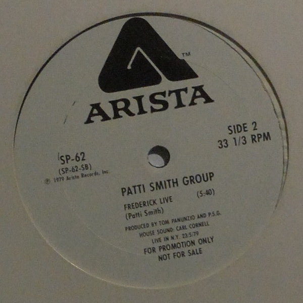 Patti Smith Group : Frederick / Frederick (Live) (12", Single, Promo)