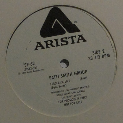 Patti Smith Group : Frederick / Frederick (Live) (12", Single, Promo)