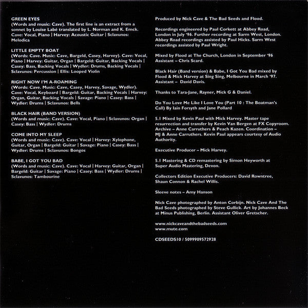 Nick Cave & The Bad Seeds : The Boatman's Call (CD, Album, RE, RM + DVD-V, Multichannel, NTSC)