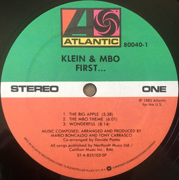 Klein & M.B.O. : First... (LP, Album, SP )