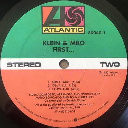 Klein & M.B.O. : First... (LP, Album, SP )