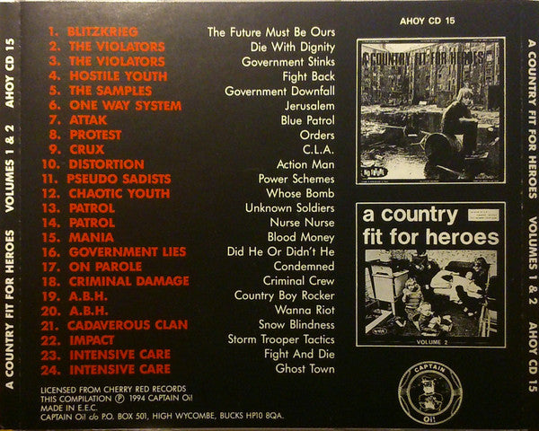 Various : A Country Fit For Heroes - Volumes 1&2 (CD, Comp)