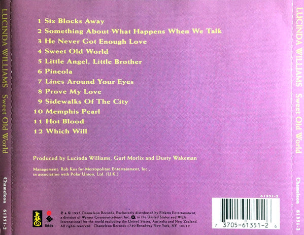 Lucinda Williams : Sweet Old World (CD, Album)