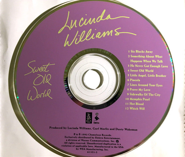 Lucinda Williams : Sweet Old World (CD, Album)