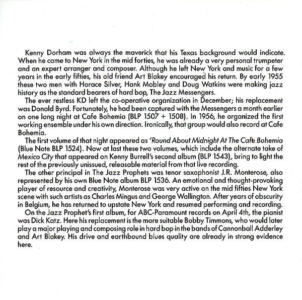 Kenny Dorham : 'Round About Midnight At The Cafe Bohemia • Volume 2 (CD, Album, Mono, RE)
