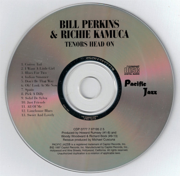 Bill Perkins & Richie Kamuca : Tenors Head-On (CD, Album, Mono, Ltd, RE, RP)