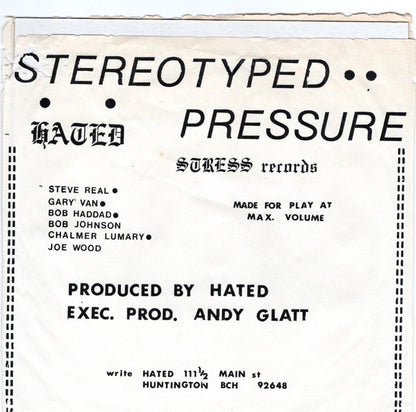 Hated : Pressure / Stereotyped (7")