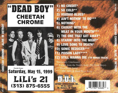Cheetah Chrome : Alive In Detroit (CD)