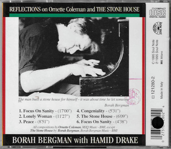 Borah Bergman With Hamid Drake : Reflections On Ornette Coleman And The Stone House (CD, Album)