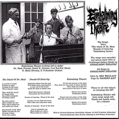 The Jazz Intrusion / Embalming Theatre : Rags To Riches / The Island Of Dr. Meat (7", EP, W/Lbl, Sti)