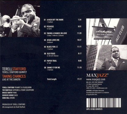 Terell Stafford : Taking Chances: Live At The Dakota (CD, Album, Dig)