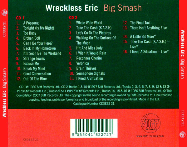 Wreckless Eric : Big Smash (CD, Album, RE, RM + CD, Comp, RE, RM)
