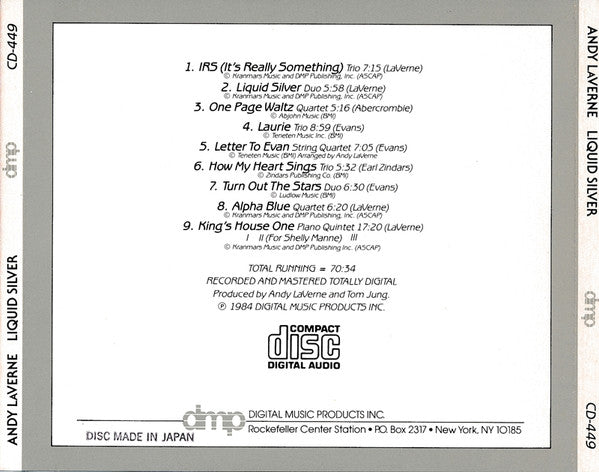 Andy LaVerne : Liquid Silver (CD, Album, San)