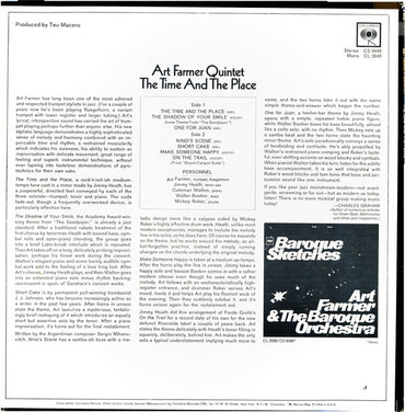 Art Farmer Quintet : The Time And The Place (LP, Album)