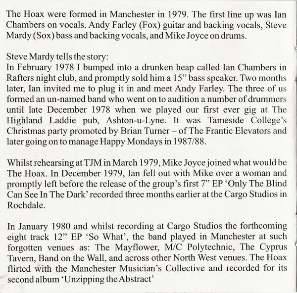 The Hoax (5) : ...And So It Went 1979-1981 (CD, Comp)