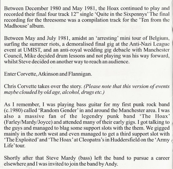 The Hoax (5) : ...And So It Went 1979-1981 (CD, Comp)