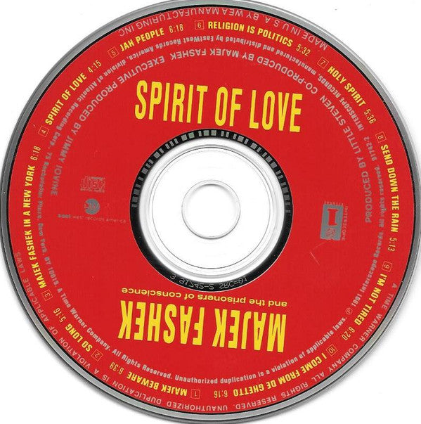 Majek Fashek And The Prisoners Of Conscience : Spirit Of Love (CD, Album)