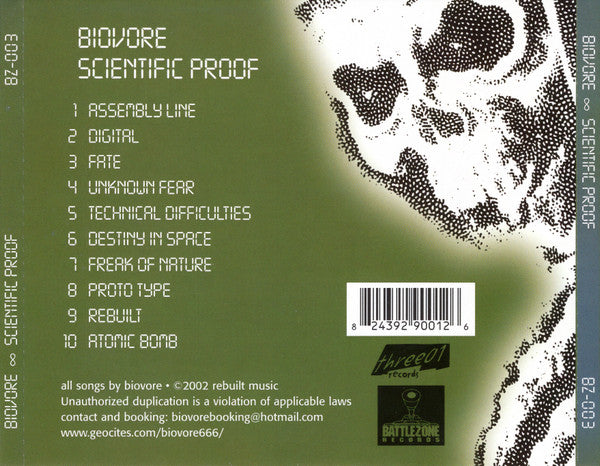 Biovore : Scientific Proof (CD, Album)
