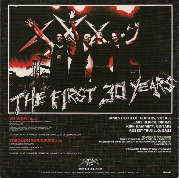 Metallica : The First 30 Years (7", Single)