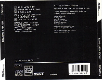 Harold Land with Kenny Dorham : Eastward Ho! Harold Land In New York (CD, Album, RE, RM)