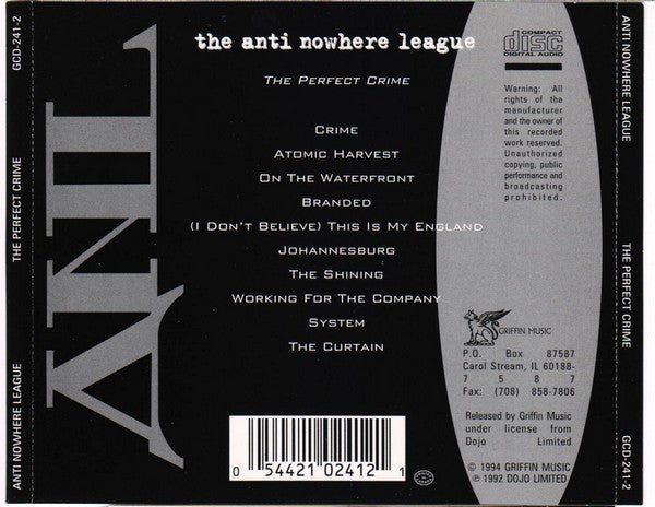 Anti-Nowhere League : The Perfect Crime (CD, Album, RE)