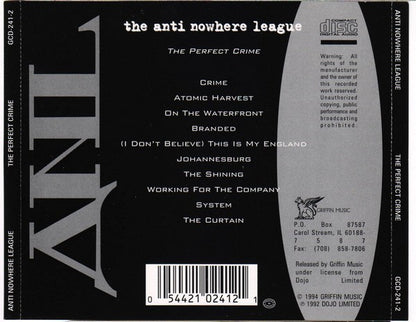 Anti-Nowhere League : The Perfect Crime (CD, Album, RE)