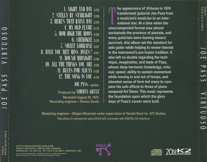 Joe Pass : Virtuoso (CD, Album, RE, RM, 20b)
