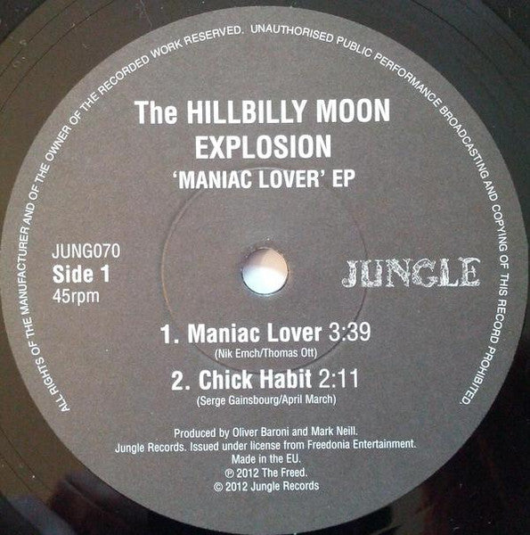 The Hillbilly Moon Explosion : Maniac Lover (7", EP)