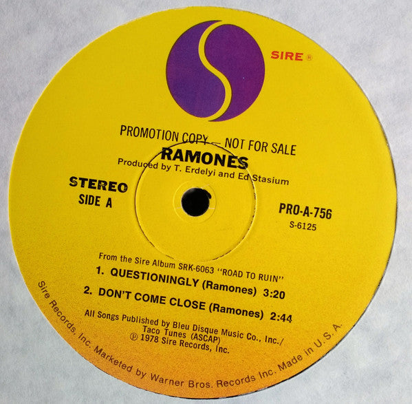 Ramones : Road To Ruin Radio Sampler (12", Promo, Smplr)