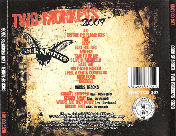 Cock Sparrer : Two Monkeys 2009 (CD, Album, RM)