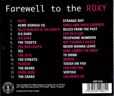 Various : Farewell To The Roxy (CD, Comp, RE)