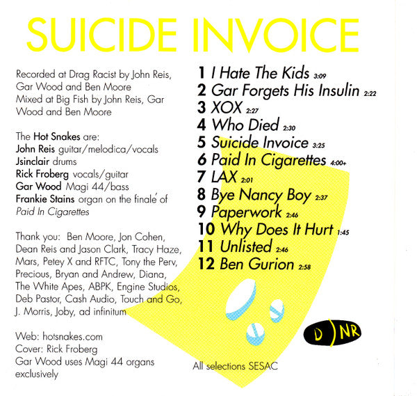 Hot Snakes : Suicide Invoice (CD, Album)
