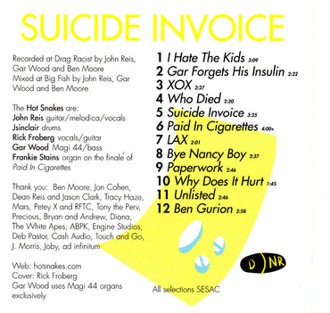 Hot Snakes : Suicide Invoice (CD, Album)